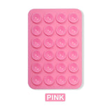 1x Suction Cup Wall Stand Mat Silicone Phone Holder Square Anti-Slip Case PINK