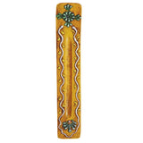 Wooden Ash Catcher Incense Burner Holder Incense Sticks Painted Floral Yellow