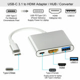 Type C to USB-C HDMI USB 3.0 Adapter Converter Cable 3 in 1 Hub For MacBook