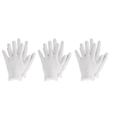 Cotton Gloves, 3 Pairs White Gloves Coin Gloves for Women Men Eczema Dry Hands Moisturizing Serving Archival Cleaning