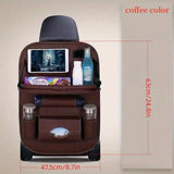 Back Seat Organizer Storage Foldable Table Tray  Box Cup Holder Coffee Colour