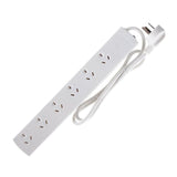 Power Board 6 Outlets Overload Protection Power Strip 1 Metre Cord 240V White