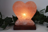 Heart Shape Salt Lamp Himalayan Crystal  Natural Night Light Rock Energy