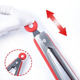 Silicone Cooking Tongs Heat Spatula Stainless Steel Resistant Frame Gadget BBQ - Red+Green