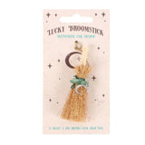 Lucky Broomstick Aventurine Car Charm Wicca Cleanse Broom - 9cm