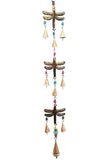 Three Dragonfly Iron Cut Bells Hanging Bells Decoration  Garden Wind Chime 80cm