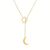 Sun Totem & Moon Necklace Pendant Women Girl Friend Jewelry Gift Golden