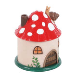 Mushroom House Resin Incense Cone Burner Holder Meditation Decor