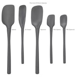 5 Piece Set Silicone Spatula Spoon Spoonula Tovolo Flex Core - Charcoal Grey