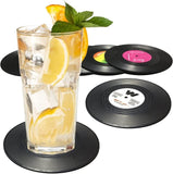 Coasters Set Of 6, Retro Vinyl Record Coasters For Drinks