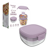 Bentgo All-In-One Glass Salad Container To Go Dressing Lunch Box Set Lavender