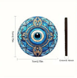 2pcs Stylish Evil Eye Car Cup Holder Coaster Water Absorbable Car Cup Mats