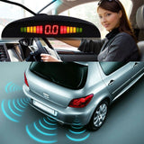 4 Parking Sensors LED Display Car Reverse Radar System Alarm Kit Black