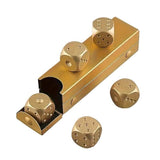 5x Aluminum Dice Set Send Box Metal Gifts Portable Six Sided Dice Game Golden