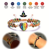 Multicolored Love Hand String Braided Wrap Bracelet Adjustable Heart-Shaped