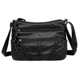 Cross-Body Bag Women Shoulder Over Bags Handbags Soft leather-Black