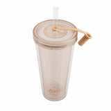 Oasis Smoothie Tumbler w/ Straw Double Wall Drink Cup BPA Free 520ml - Peach