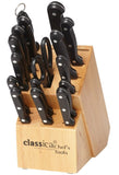 17 piece Knife Block Set Chef's Tools Knives Kitchen Classica Professional