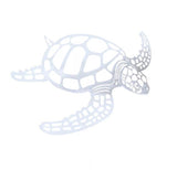 Metal Sea Turtle Hanging Ornament Beach Theme Decor Wall Art Ocean Lover Silvery
