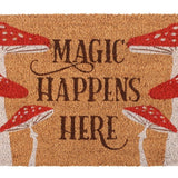 Coir Doormat Magic Happens Here Mushroom Mat Floor Carpet Rug Home Decoration