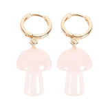 Rose Quartz Mushroom Earrings Jewellery Gift Healing