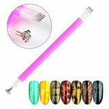2set Magnet Stick Tool For Cat Eye Magnetic UV Gel Nail Polish Flower Strip Grid