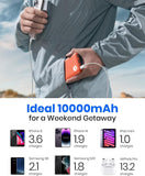 Power Bank Slimmest 10000Mah USB C Portable Charger Triple 3A High-Speed Orange