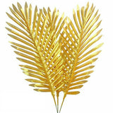 12Pcs Tropical Hawaiian Artificial Palm Monstera Leaves Party Luau Gold 53cm