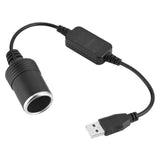USB Port to 12V Car Cig Lighter Socket Female Converter Adapter Cable 10W 5V 2A
