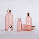 10pcs Glass Dropper Bottles Eye Pipette Roller Sprayer Essential Oils Pink