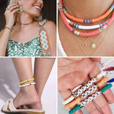 6000pcs Clay Beads for Bracelet Making 24 Colors 6mm Flat Round Polymer Clay