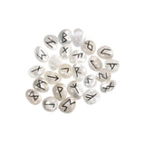 Rune Set Clear Quartz Symbols Selenite Crystal Tumbled Crystal Set