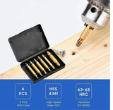 6pcs Damaged Screw Extractor Speed Out Drill Bits Tool Set Broken Bolt Remover