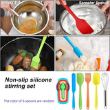 6 Pcs Mixing Bowls with Lids Stainless Steel Mixing Bowls Colorful Non-Slip