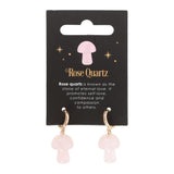 Rose Quartz Mushroom Earrings Jewellery Gift Healing