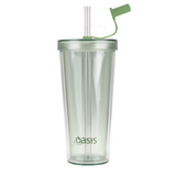 Oasis Smoothie Tumbler w/ Straw Double Wall Drink Cup BPA Free 520ml Green Apple