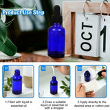 5PCS Blue Glass Liquid Dropper Reagent Eye Pipette Essential Oils Bottle Blue