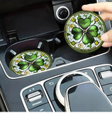 2pcs Lucky Four Leaf Clover Car Cup Holder Coaster Non Slip Office Cups Mats