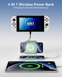 Power Bank Wireless 10000Mah 20W Powerbank Built-In Cable 4In1 Portable Mag Safe