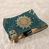 Sun Print Corduroy Makeup Bag Cosmetic Roomy Travel Zipper Toiletry Organizer