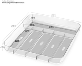 Cutlery Tray 6 Compartment Soft Grip Madesmart Clear Grey Organizer Kitchen