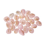 Rune Set Rose Quartz Symbols Selenite Crystal Tumbled Crystal Set