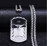 Medal Pendant Catholic INRI Necklace Protection Amulet Silver Male Chain Jewelry