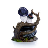 Snowy Owl Cauldron LED Light Green Resin Bubbles Decoration Halloween