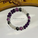 Amethyst and Hematite Beaded Bracelet Sleep and Stress Reduction Jewelry