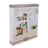 Adjustable 2 Tier Turntable Kitchen Pantry Storage Fridge Organiser 25.5cm