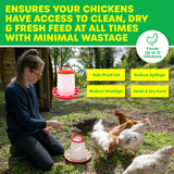 2PCE Poultry Feeder Pellet Dispenser 3KG Carry Handle Pet Basic  27 x 26cm