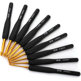 9x Soft Sewing Handle Aluminum Crochet Hook Knitting Needles Yarn 2-6mm Set