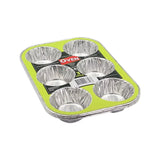 6pc Lemon & Lime Aluminium Foil Muffin Cake Tray Oven Baking Tray 28x19x3.5cm