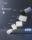 65W USB-C Gan Charger USB C Fast Charging Station 65W/45W/30W/25W/20W Type C